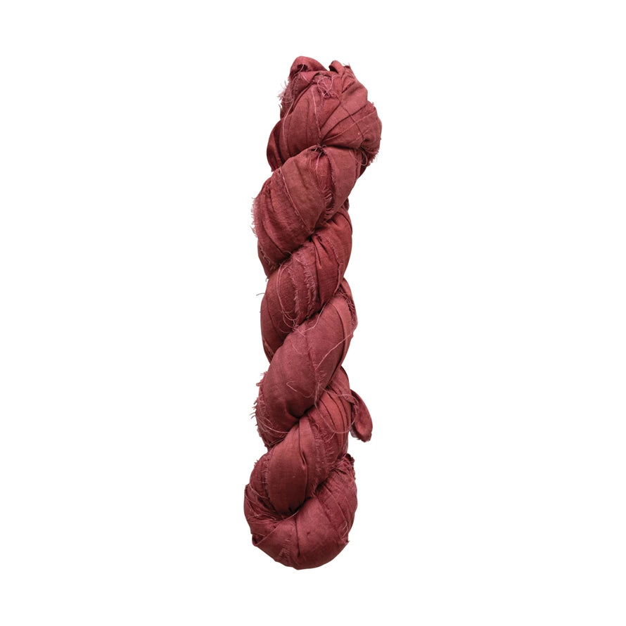 Torn Silk Ribbon - red