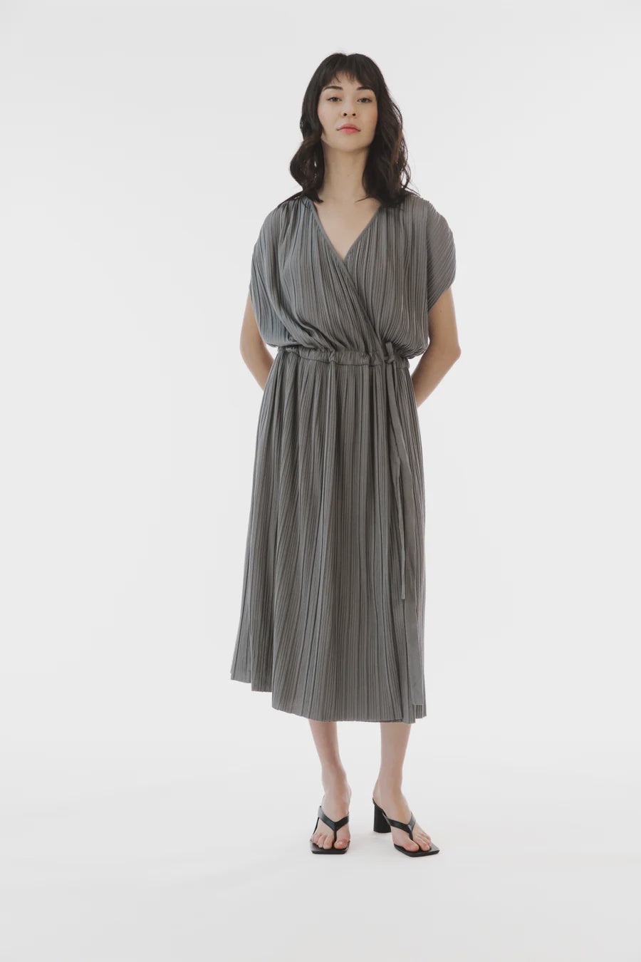 Mimi Wrap Dress - charcoal grey  Voila!