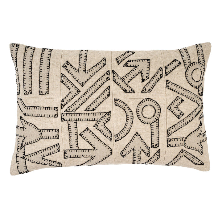 Kuba Patch Pillow - tone on tone