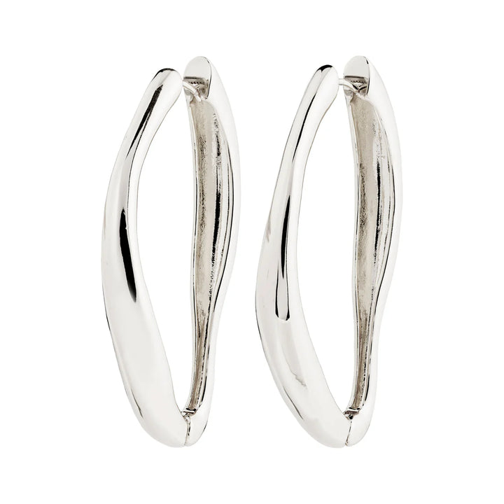 Dune Hoop Earrings - silver