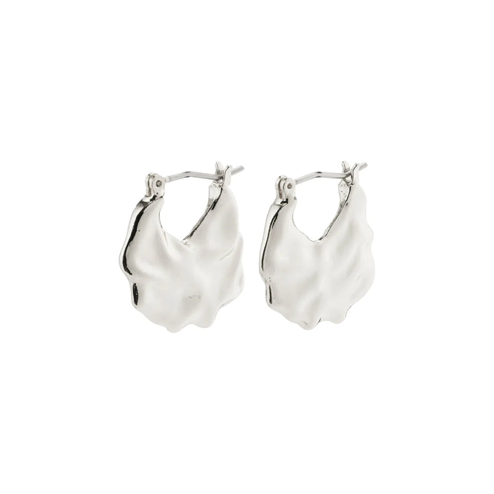 Flow Hoop Earrings - silver