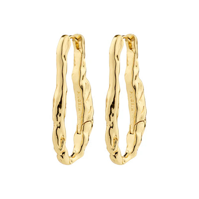 Believe Oval Hoop Earrings - gold