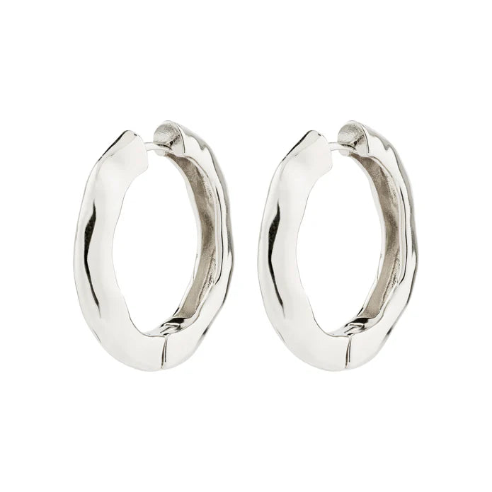 Believe Hoop Earrings - silver