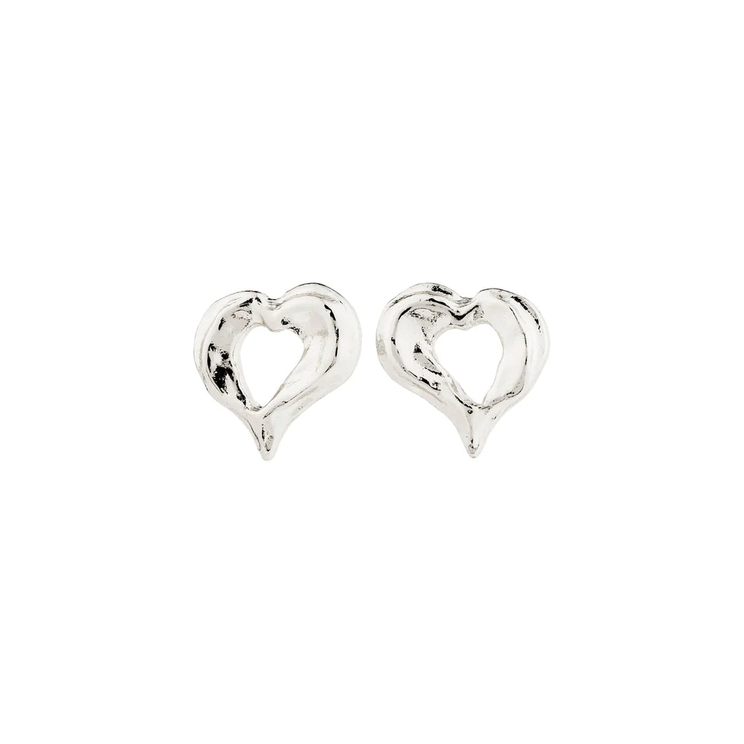 Tide Heart Earrings - silver