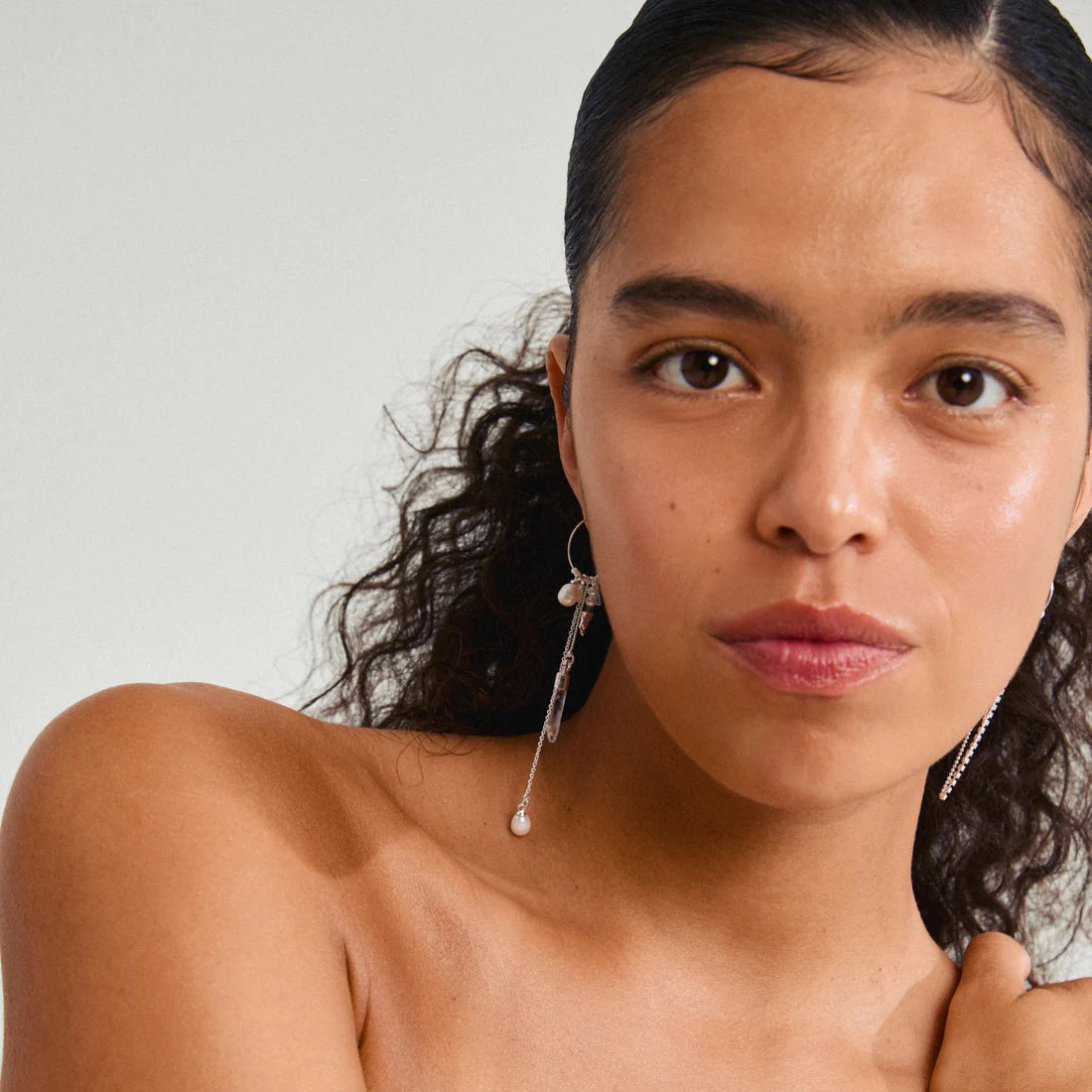 Starlight Hoop Earrings - silver