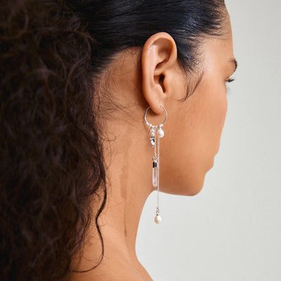 Starlight Hoop Earrings - silver
