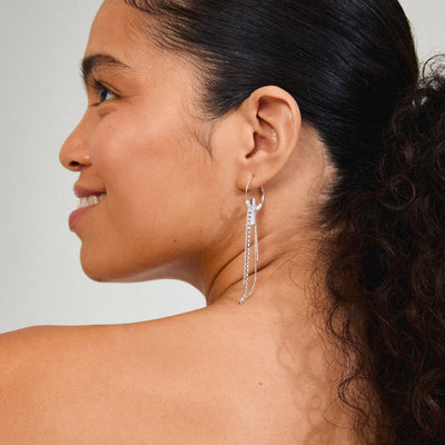 Starlight Hoop Earrings - silver