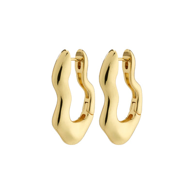 Wave Wavy Earrings - gold