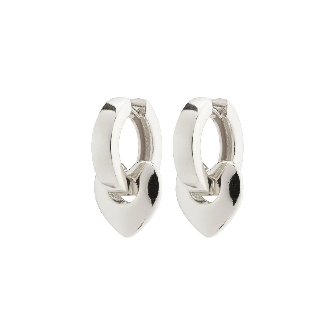 Wave Chunky Hoops - silver