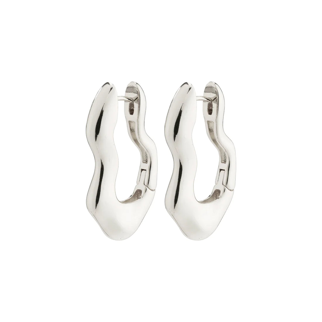 Loulia Wavy Earrings - silver