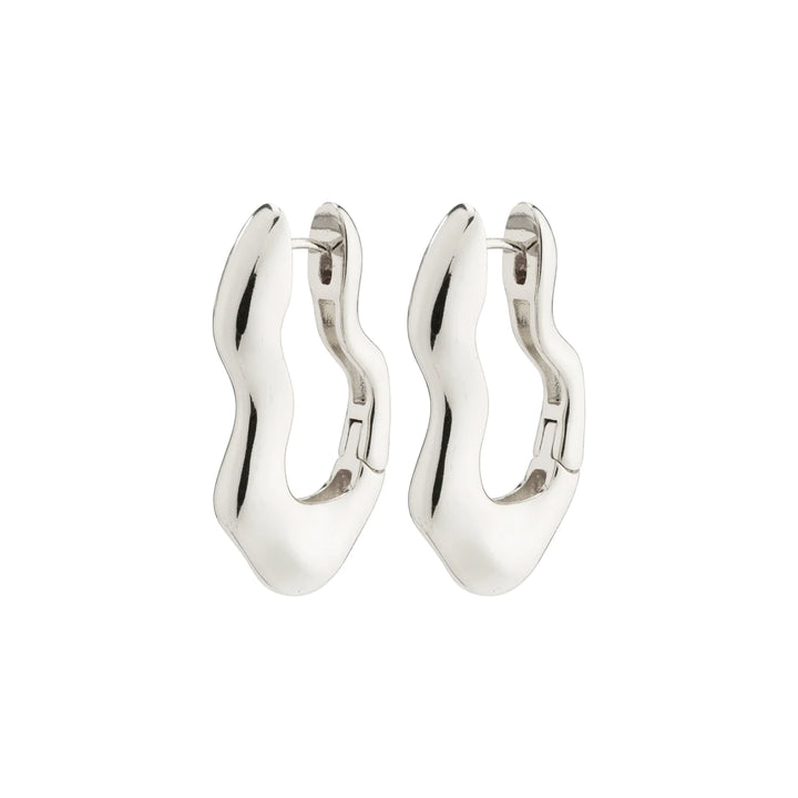 Loulia Wavy Earrings - silver