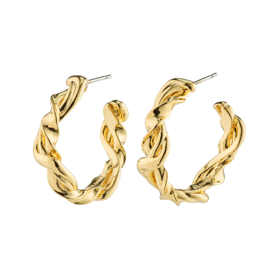 Sun Twisted Hoop Earrings - gold