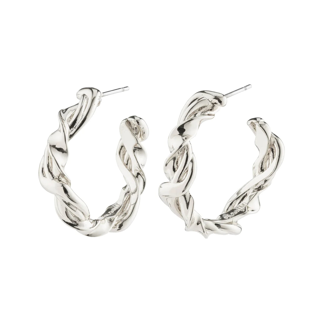 Sun Twisted Hoop Earrings - silver