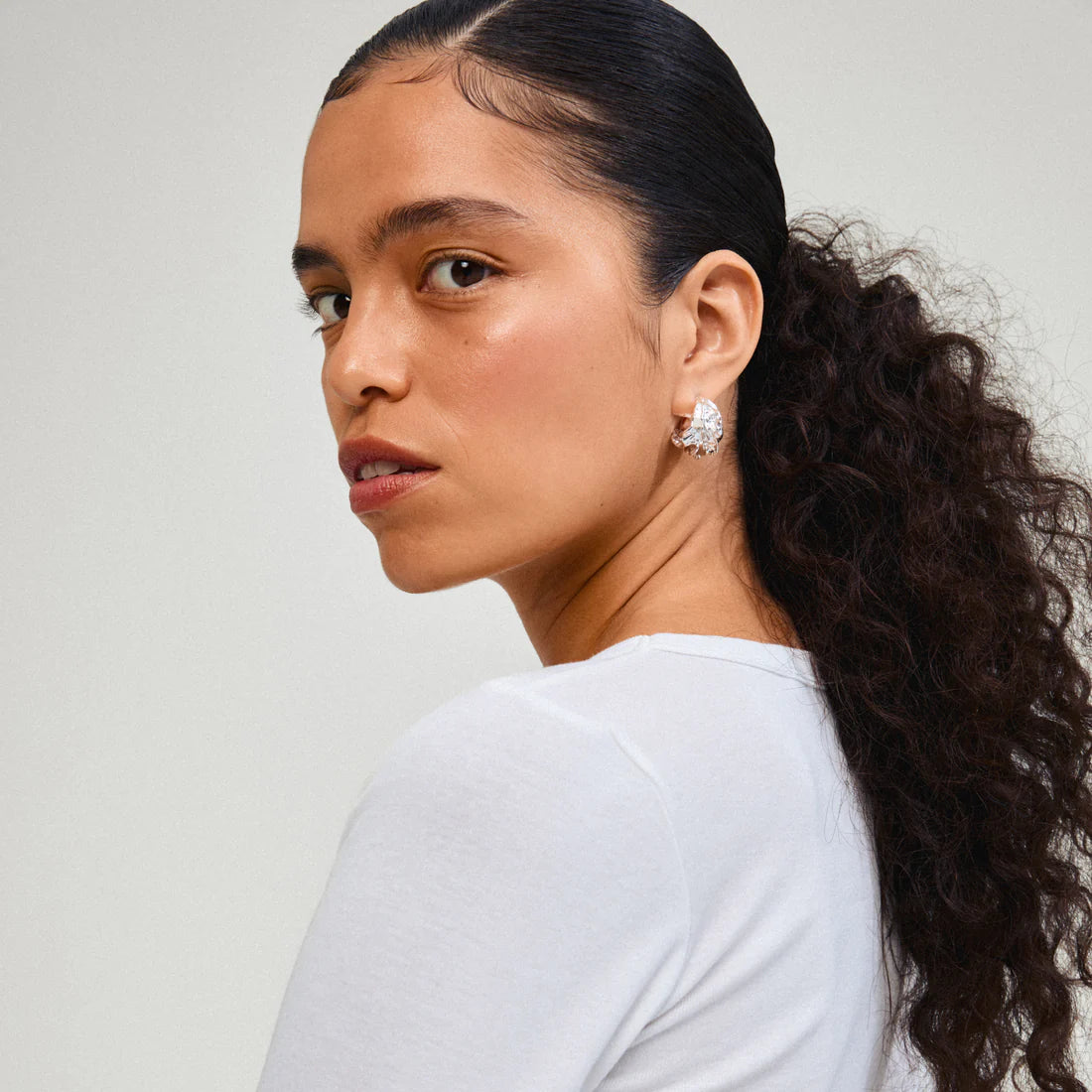 Eclipse Hoop Earrings - silver