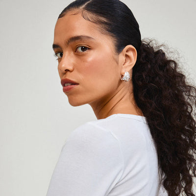 Eclipse Hoop Earrings - silver