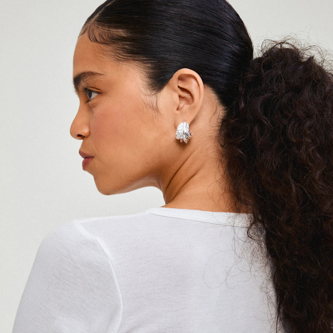 Eclipse Hoop Earrings - silver