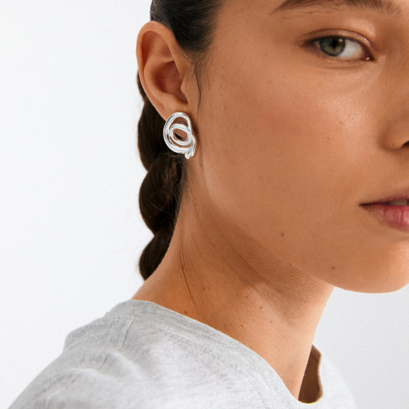 Unfold earrings - silver