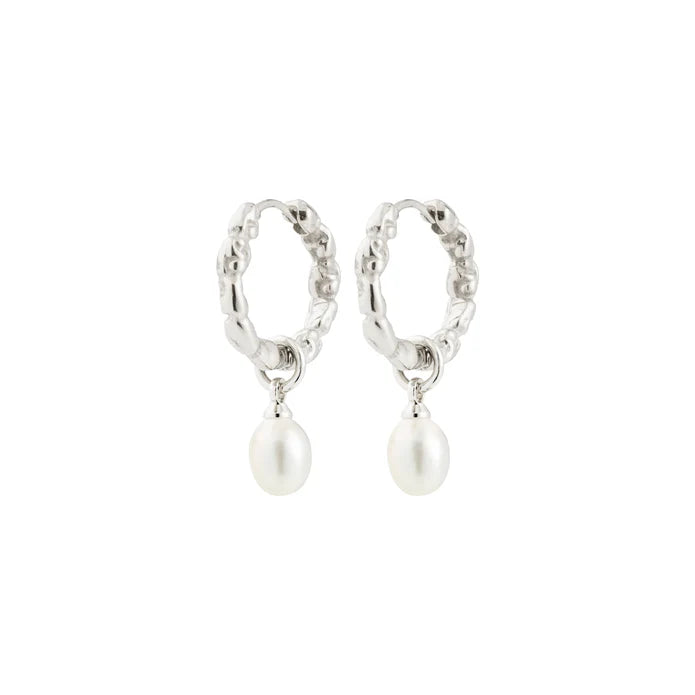 Shift Pearl Earrings - silver