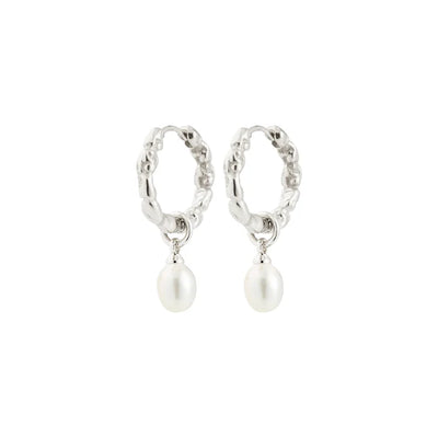 Shift Pearl Earrings - silver
