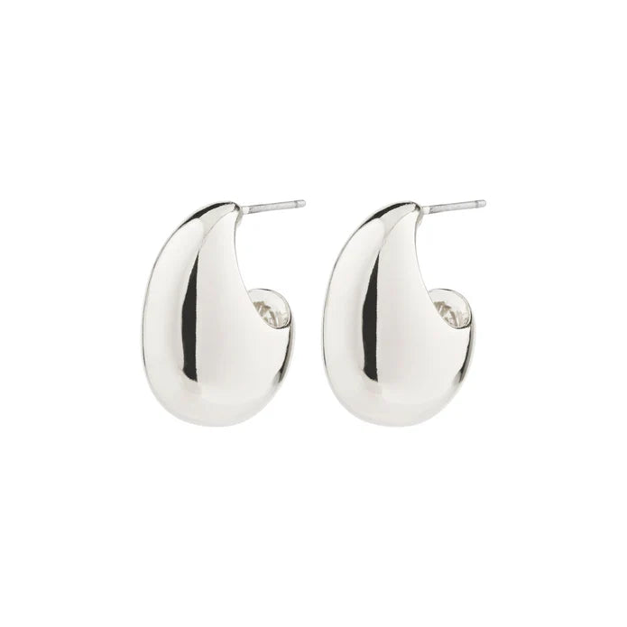 Intent Semi-Hoop Earrings - silver