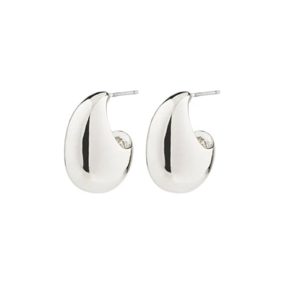 Intent Semi-Hoop Earrings - silver