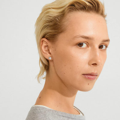 Sense Stud Earrings - silver