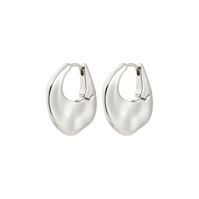 Sense Hoop Earrings - silver