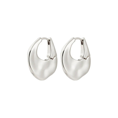 Sense Hoop Earrings - silver