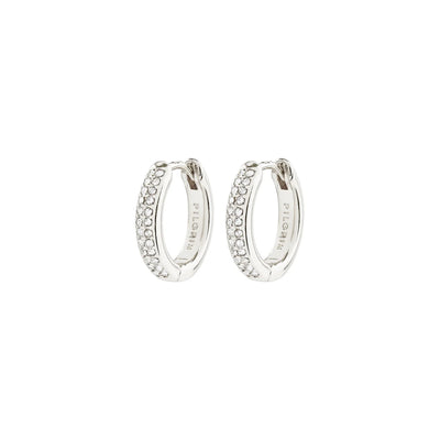 Bloom Crystal Hoop Earrings - silver