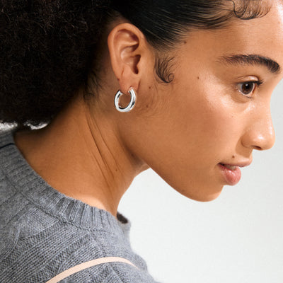 Phase Large Hoops - silver