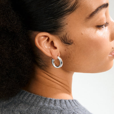 Phase Large Hoops - silver