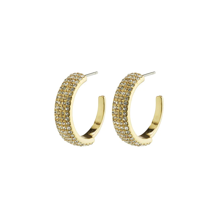 Aspen Crystal Hoops - gold