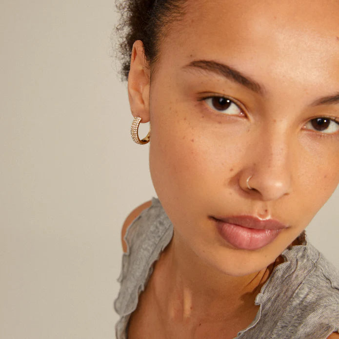 Aspen Crystal Hoops - gold