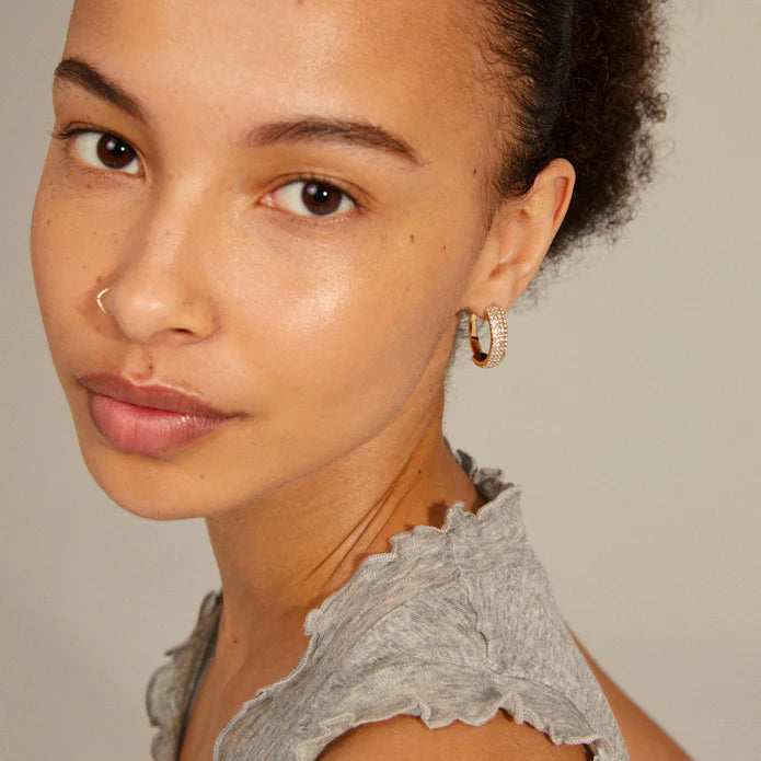 Aspen Crystal Hoops - gold