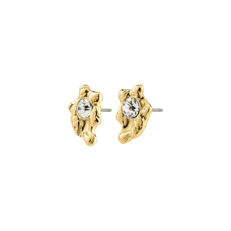 Aias Crystal Stud Earrings - gold