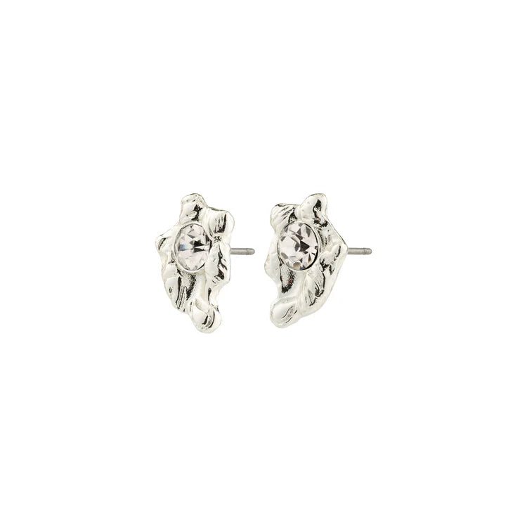 Aias Crystal Stud Earrings - silver