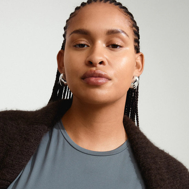 Dune Chunky Earrings - silver