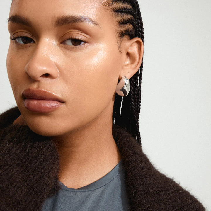 Dune Chunky Earrings - silver