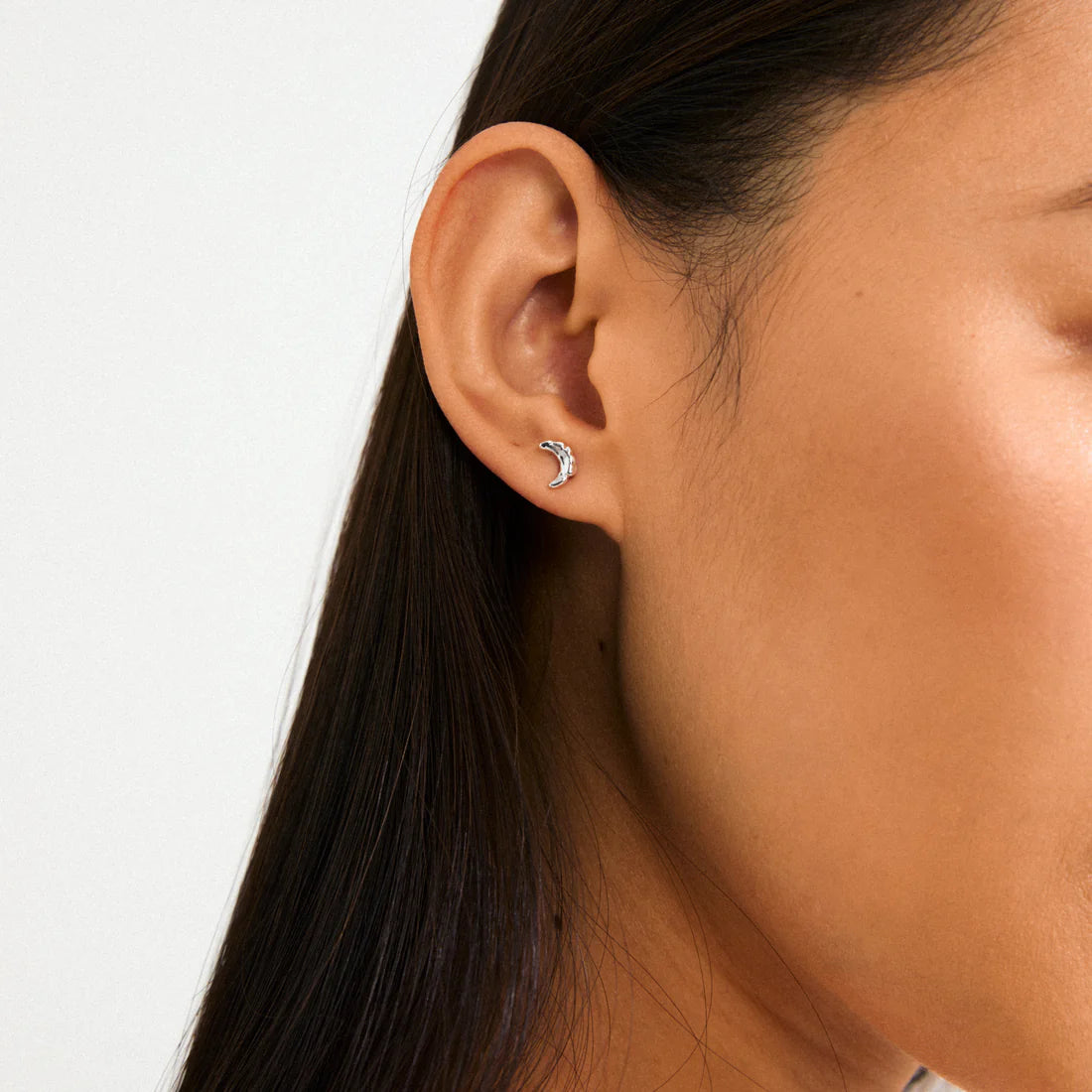 Between Moon Earrings - silver