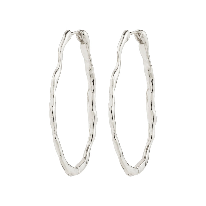 Timber Hoop Earrings - silver