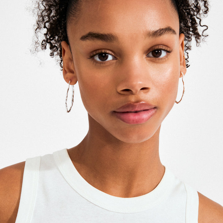 Timber Hoop Earrings - silver