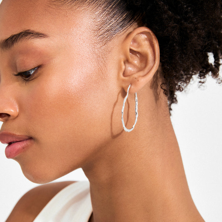 Timber Hoop Earrings - silver