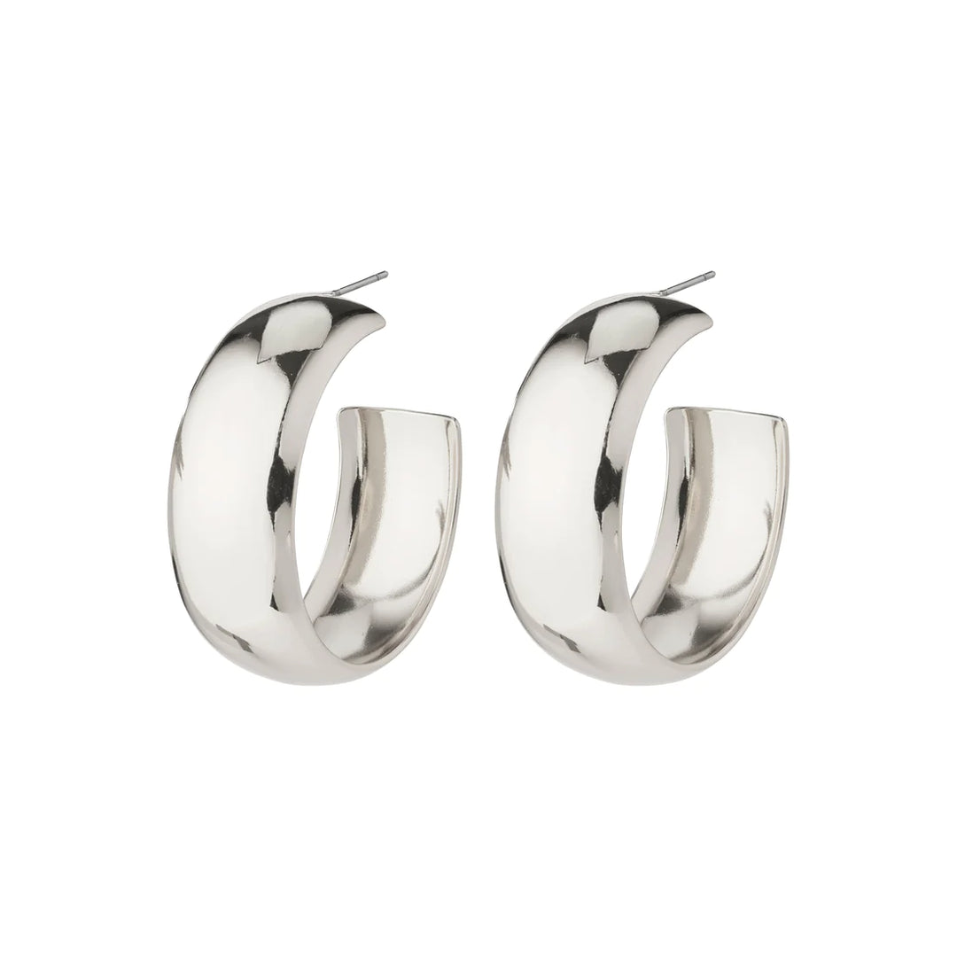 Naia Mega Chunky Hoops - silver