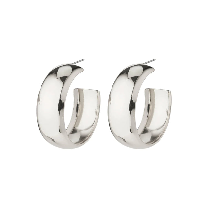 Naia Mega Chunky Hoops - silver