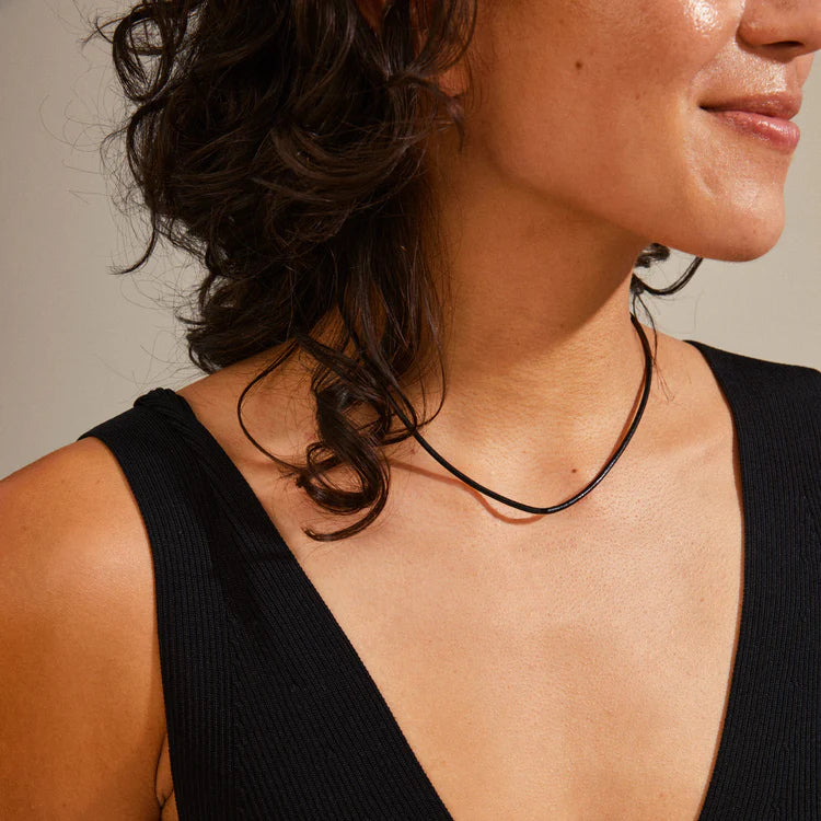Leather Cord Charm Necklace