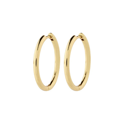 Charm Hoop Earrings - large gold