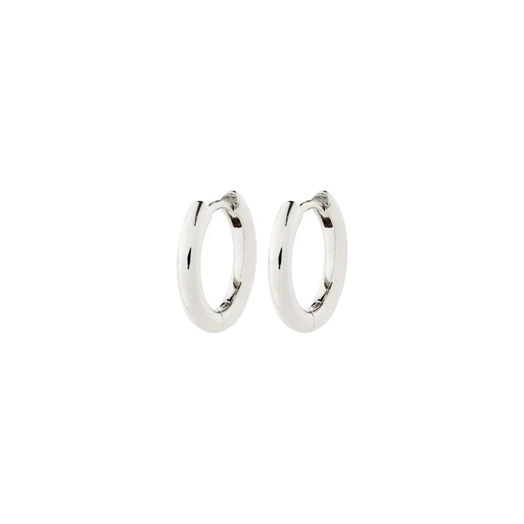 Charm Hoop Earrings - small silver