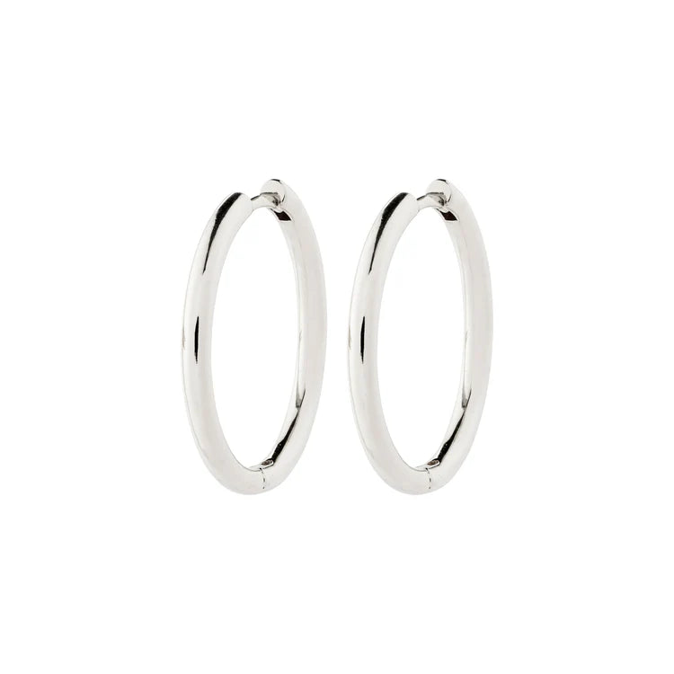 Charm Hoop Earrings - large silver