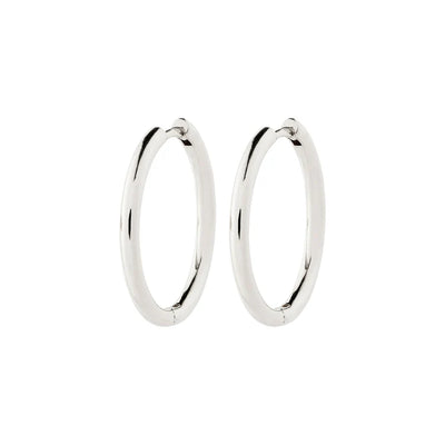 Charm Hoop Earrings - large silver