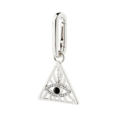 Third Eye Triangle Pendant Charm - silver